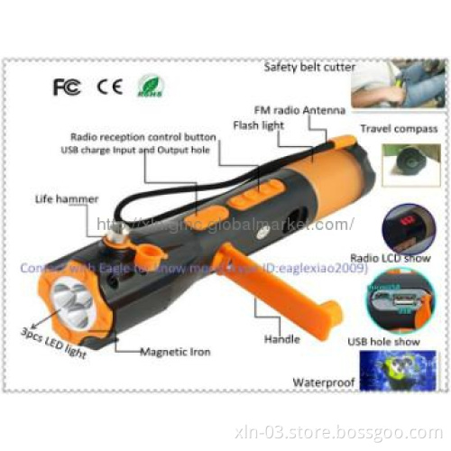 High quality dynamo mobile phone charger flashlight